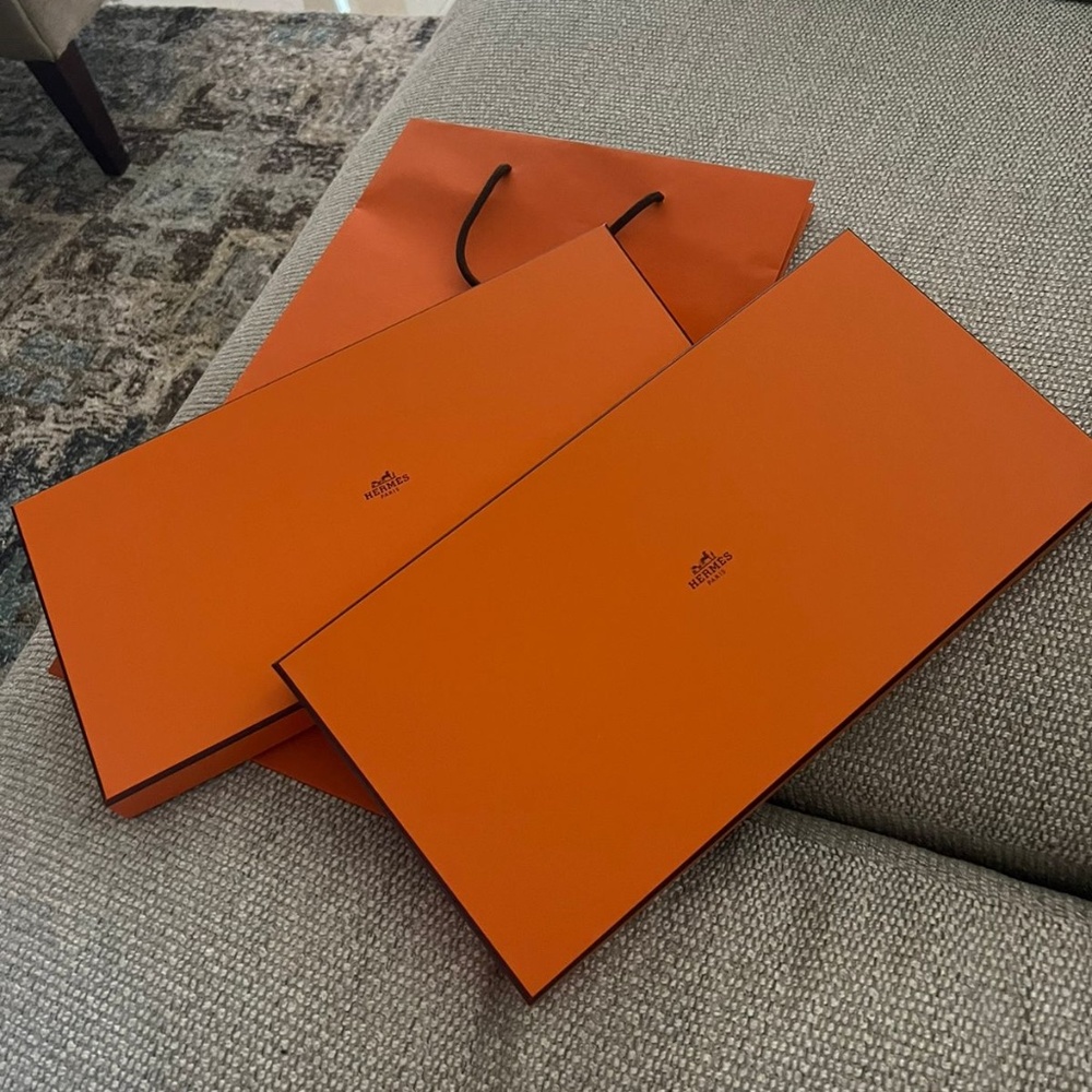 Hermes shopping bag and 2 small boxes